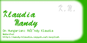 klaudia mandy business card